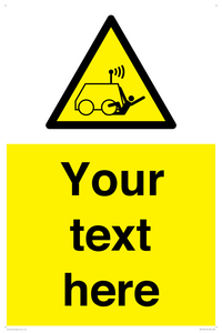 Custom warning run over by operator controlled machine